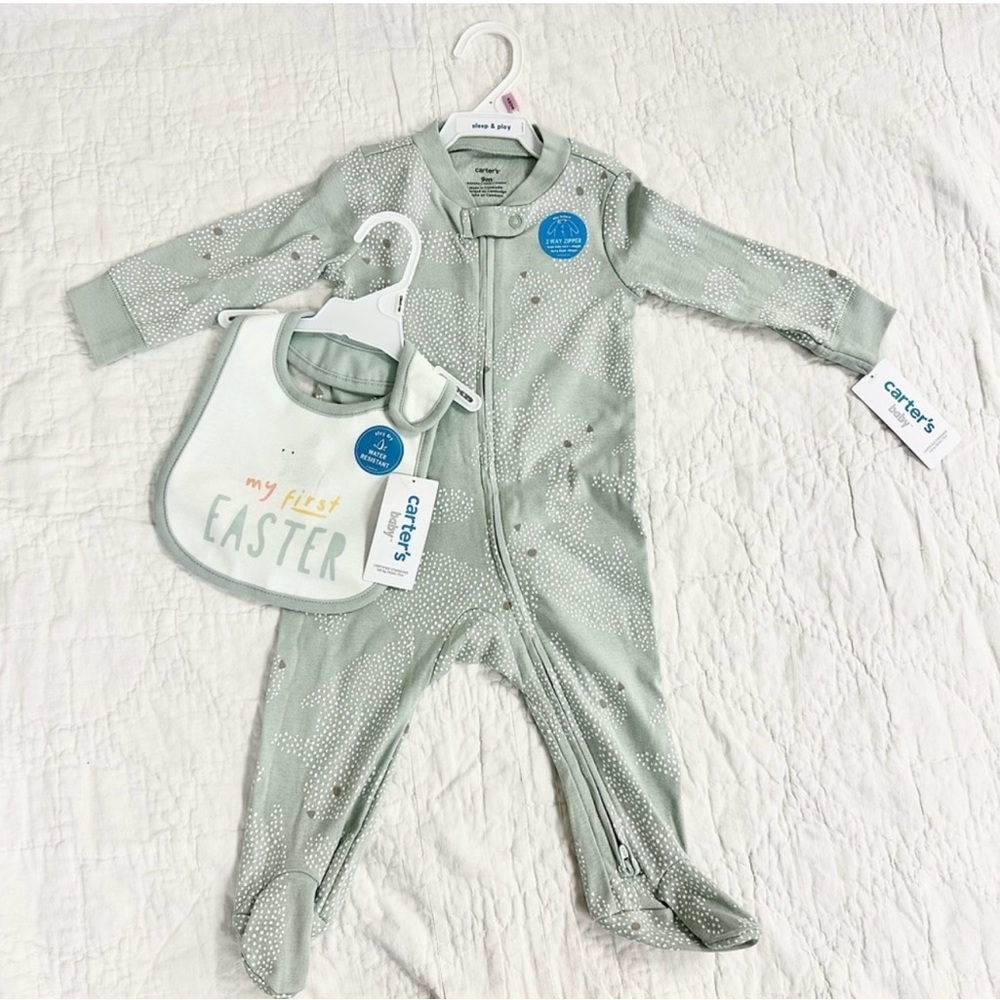 Carter’s Easter Pajama and Bib Set - 9m (BNWT)